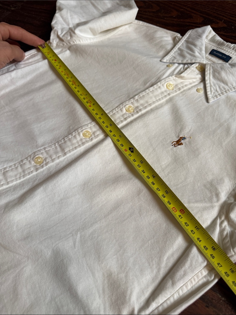 VTG Ralph Lauren White Button-Down Shirt with Embroidered Polo Size 6 - Picture 5 of 6